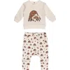 L'ovedbaby Organic Cotton Fleece Graphic Sweatshirt & Joggers Set In Neutral