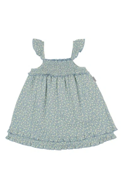 L'ovedbaby Babies' Organic Cotton Muslin Dress In Lagoon Floral