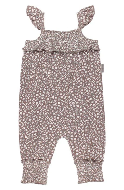 L'ovedbaby Organic Cotton Muslin Romper In Almond Floral