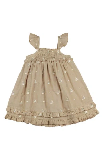L'ovedbaby Organic Cotton Muslin Sundress In Brown
