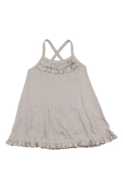 L'ovedbaby Organic Cotton Pointelle Sundress In Gray