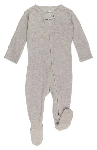 L'ovedbaby Organic Cotton Pointelle Zip Footie In Cloud