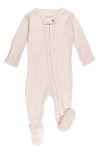L'ovedbaby Organic Cotton Pointelle Zip Footie In Cotton Candy