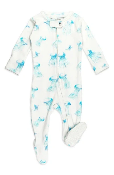L'ovedbaby Print Organic Cotton Two-way Zip Footie