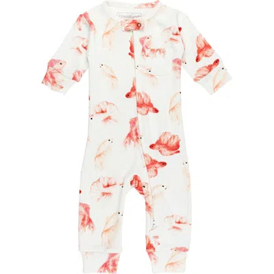 L'ovedbaby Organic Cotton Zip Romper In White