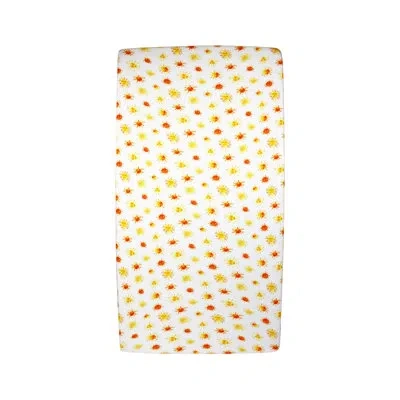 L'ovedbaby Organic Crib Sheet In Suns In Orange