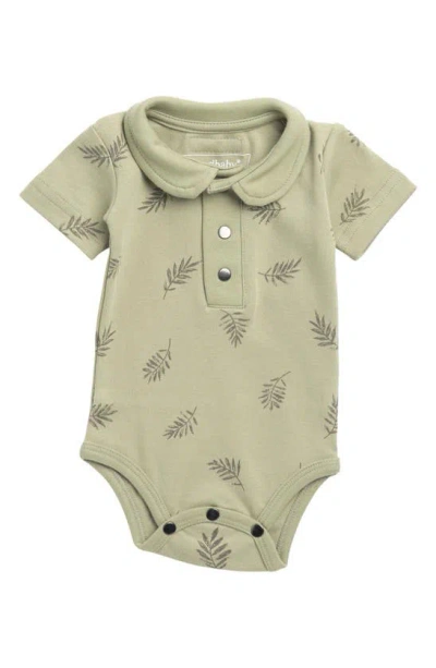 L'ovedbaby Babies' Polo Organic Cotton Bodysuit In Seafoam Fern