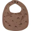 L'ovedbaby Print 2-layer Reversible Organic Cotton Bib In Brown