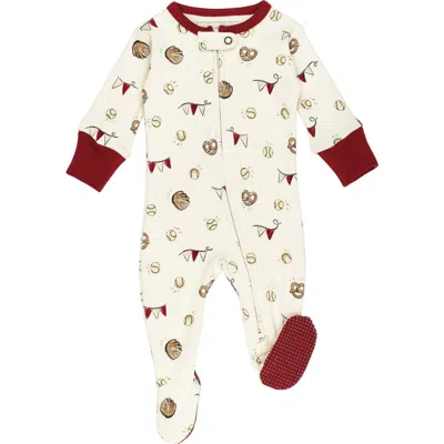 L'ovedbaby Print Fitted One-piece Organic Cotton Footie Pajamas In Game Day