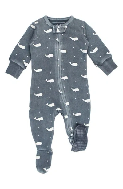 L'ovedbaby Print Fitted One-piece Organic Cotton Footie Pajamas In Gray