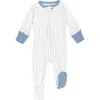L'ovedbaby Print Fitted One-piece Organic Cotton Footie Pajamas In Pool Pinstripe