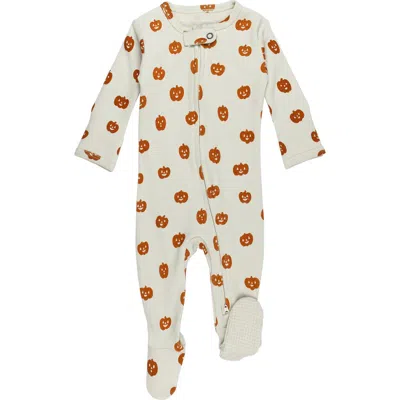 L'ovedbaby Print Fitted One-piece Organic Cotton Footie Pajamas In White