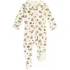 L'ovedbaby Print Fitted One-piece Organic Cotton Footie Pajamas In White
