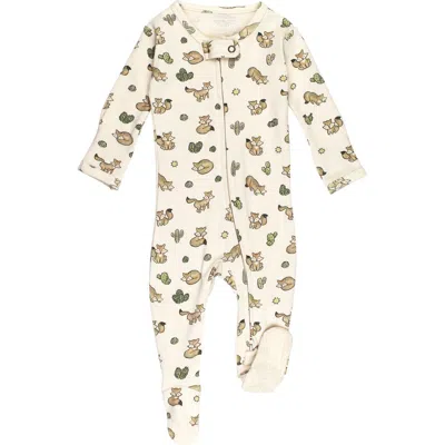 L'ovedbaby Print Fitted One-piece Organic Cotton Footie Pajamas In White