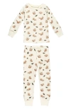 L'ovedbaby Print Fitted Organic Cotton Two-piece Pajamas In Foxy