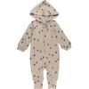 L'ovedbaby Print Organic Cotton Hooded Romper In Neutral