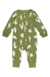 L'ovedbaby Print Organic Cotton Romper In Sage Cactus