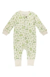 L'ovedbaby Print Organic Cotton Romper In Stone Botanica