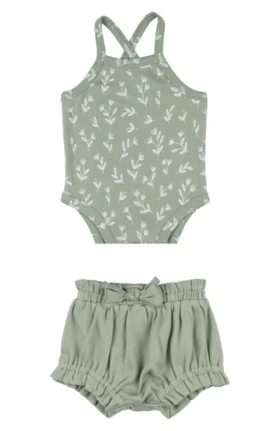 L'ovedbaby Print Organic Cotton Tank Bodysuit & Bloomers Set