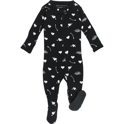 L'ovedbaby Print Organic Cotton Zip Footie In Red