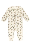 L'ovedbaby Print Fitted One-piece Organic Cotton Footie Pajamas In Green
