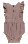 L'ovedbaby Ruffle Organic Cotton Gauze Romper In Almond