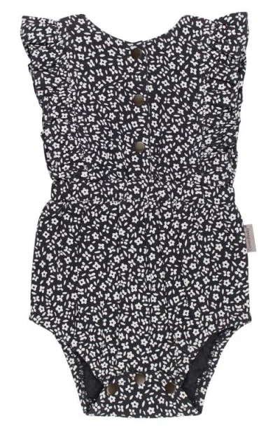 L'ovedbaby Ruffle Organic Cotton Gauze Romper In Chia Floral
