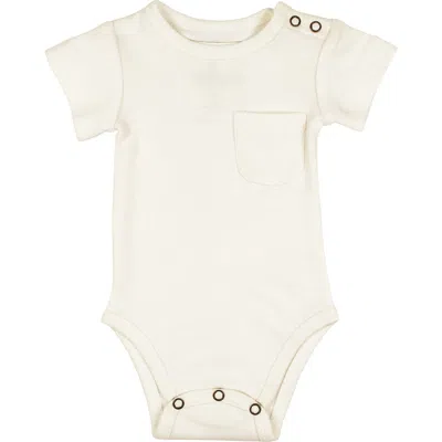 L'ovedbaby Short Sleeve Organic Cotton Bodysuit In White