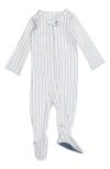 L'OVEDBABY STRIPE FITTED ONE-PIECE ORGANIC COTTON FOOTIE PAJAMAS