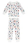 L'ovedbaby X Paddington Bear™ Fitted Organic Cotton Two-piece Pajamas In London Paddington