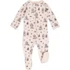 L'ovedbaby X Paddington Bear™ Organic Cotton Zip Footie In Sweet Paddington