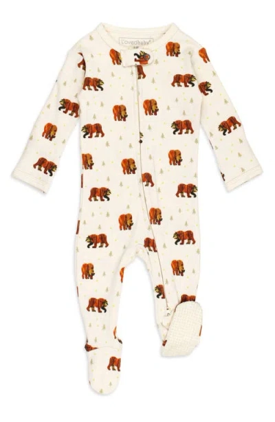 L'ovedbaby X 'the Very Hungry Caterpillar'™ Fitted One-piece Organic Cotton Pajamas In Brown Bear