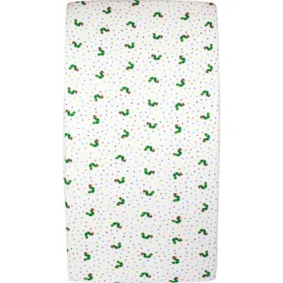 L'ovedbaby X The Very Hungry Caterpillar Fitted Organic Cotton Crib Sheet In Brown