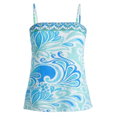 Loveist Mağazasi Blue / Grey Venice Adjustable Strap Blouse For Women – Lightweight Linen-feel Summer Top In Gray