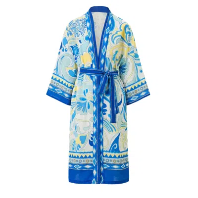 Loveist Mağazasi Women's Blue / Green Trya Kimono In Multi