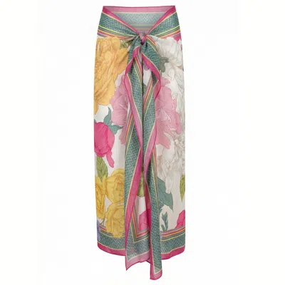 Loveist Mağazasi Women's Cladia Flower Pattern Pareo Sarong
