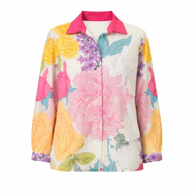 Loveist Mağazasi Women's Cladia Peony Garden Statement Long Sleeve Shirt In Multi