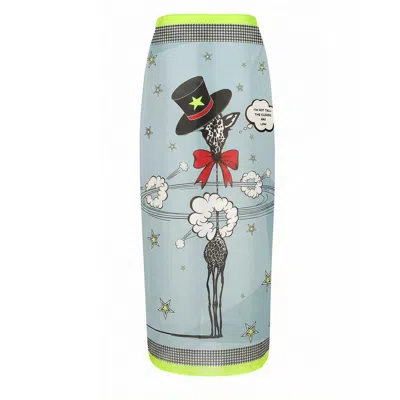 Loveist Mağazasi Women's Giraffa Dream Pareo Sarong Cover Up In Blue