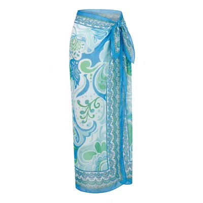 Loveist Mağazasi Women's Green / Blue Venice Pareo Sarong In Multi