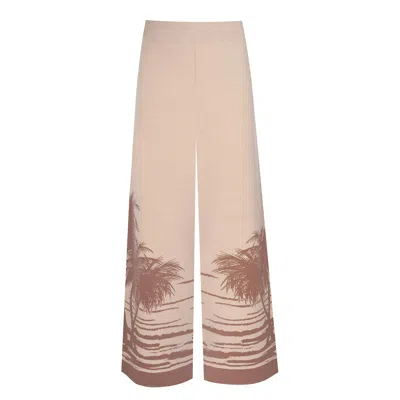 Loveist Mağazasi Women's Neutrals The Casa Palm Knit Wide-leg Trousers