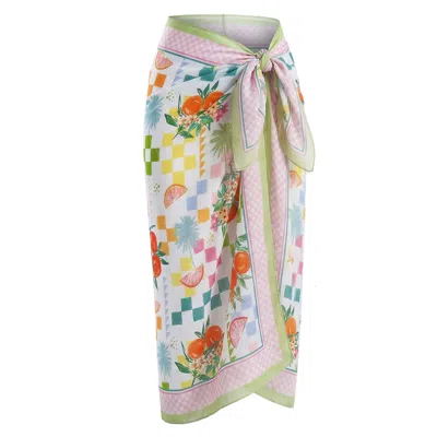 Loveist Mağazasi Women's Orange Citrus Riviera Printed Pareo