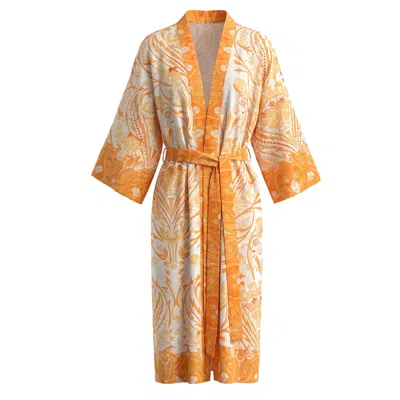 Loveist Mağazasi Women's Yellow / Orange Lolly Printed Kimono