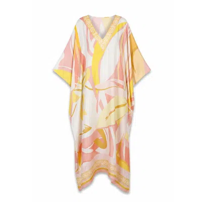 Loveist Mağazasi Women's Yellow Sunny Abaya Caftan