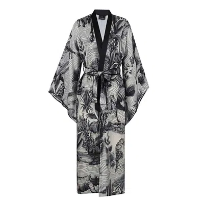 Loveist Store Women's Black / White Majorel Kimono In Multi