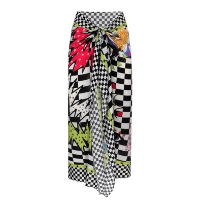 Loveist Store Women's Black / White Scacchi Pareo In Multi