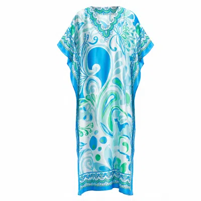 Loveist Store Women's Blue / Green Venice Silky Satin Kaftan