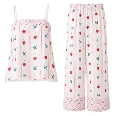 Loveist Store Women's Cherry Co-ord Set In Red