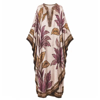 Loveist Store Women's Jacquard Woven Satin Kaftan