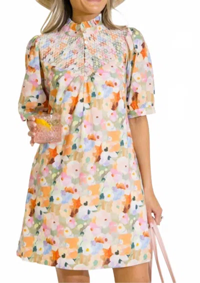 Lovelo Abstract Floral Mini Dress In Multi