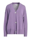 Lovely By Maglificio Di Verona Woman Cardigan Lilac Size L Viscose, Polyamide In Purple